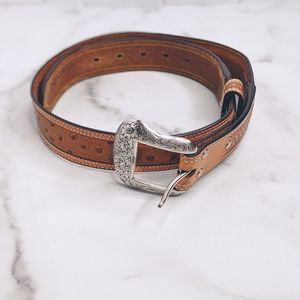 Western style Brown leather belt